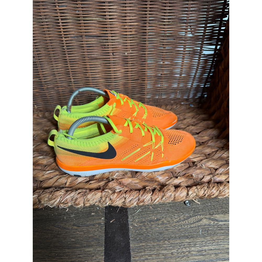 Nike Free Focus Flyknit Mens Orange Yellow Gradient Training Shoes Sneakers